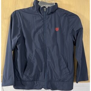 Chaps Boys 10-12 100% Polyester Zip Up Jacket Windbreaker Blue‎